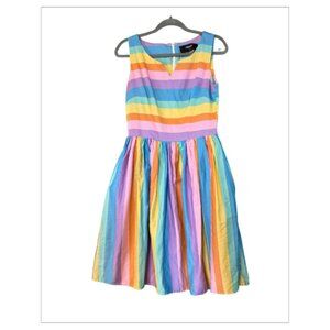 Gently Worn Candy Striped COLLECTIF MODCLOTH Sleeveless Dress Size M (BB0618)